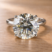 3 4 5 to 6 Carat VS Clarity Lab Grown Diamond Engagement Ring Big Solitaire Round in Solid 14k White Gold for Women