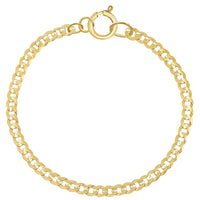 Real Genuine 1/20 14K Yellow Gold GF Cuban Link Bracelet 3 mm 7 Inch for Men and Women