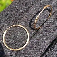 Real Genuine 1/20 14K Yellow Gold GF Hoop Earrings 1 Inch 20 mm Earrings for Men and Women