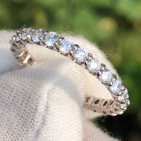 1 1/2 Carat VS Clarity Lab Grown Round Diamond Eternity Band Wedding Ring in Solid 14K White Gold for Women and Men