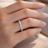 1 1/2 Carat VS Clarity Lab Grown Round Diamond Eternity Band Wedding Ring in Solid 14K White Gold for Women and Men