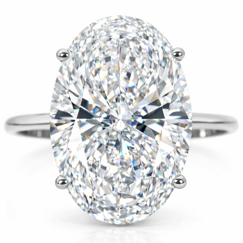 3 4 5 to 6 Carat VS Clarity Lab Grown Diamond Engagement Ring Big Solitaire Oval Cut in Solid 14k White Gold for Women