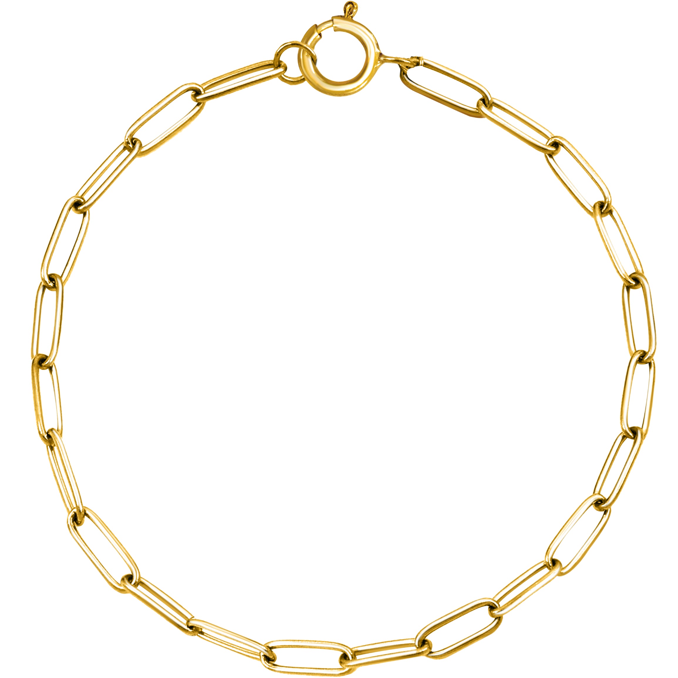 Real Genuine 1/20 14K Yellow Gold GF Paperclip Bracelet 4 mm 7 Inch Paper Clip for Women and Men