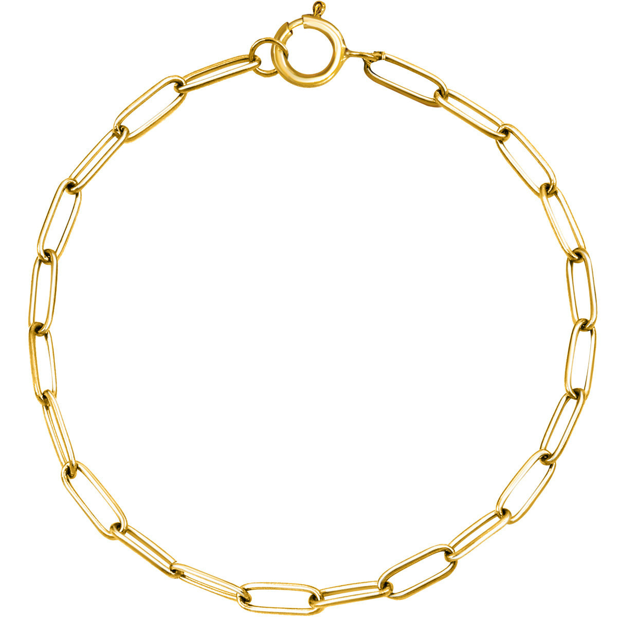 Real Genuine 1/20 14K Yellow Gold GF Paperclip Bracelet 4 mm 7 Inch Paper Clip for Women and Men