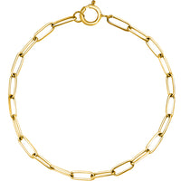 Real Genuine 1/20 14K Yellow Gold GF Paperclip Bracelet 4 mm 7 Inch Paper Clip for Women and Men