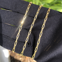Real Genuine 1/20 14K Yellow Gold GF Paperclip Chain Necklace 3 mm 18 Inch Paper Clip for Women and Men