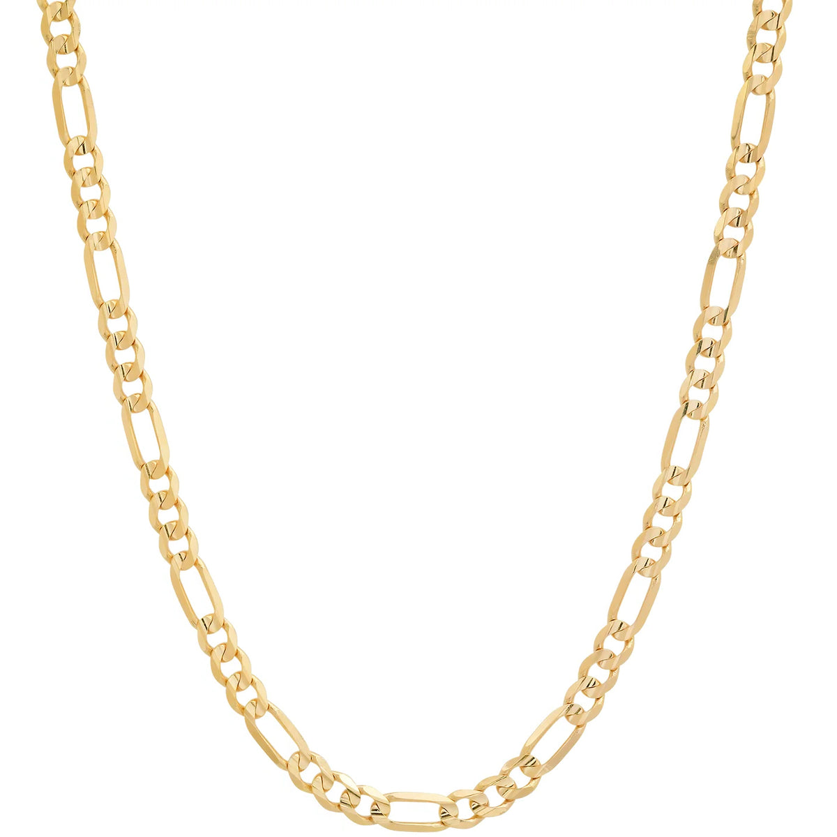 Real Genuine 1/20 14K Yellow Gold GF Figaro Link Chain Necklace 3 mm 20 Inch for Men and Women
