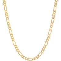 Real Genuine 1/20 14K Yellow Gold GF Figaro Link Chain Necklace 3 mm 20 Inch for Men and Women