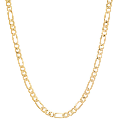 Real Genuine 1/20 14K Yellow Gold GF Figaro Link Chain Necklace 3 mm 20 Inch for Men and Women