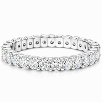 1 1/2 Carat VS Clarity Lab Grown Round Diamond Eternity Band Wedding Ring in Solid 14K White Gold for Women and Men